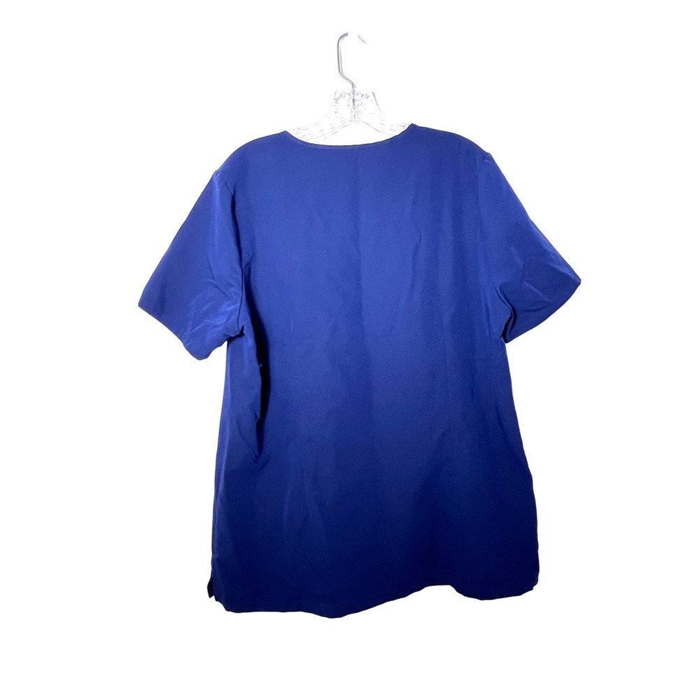 Figs XL Navy Blue Scrub‎ Shirt Top Short Sleeve V-neck Nurse Scrubs Top - Picture 2 of 7